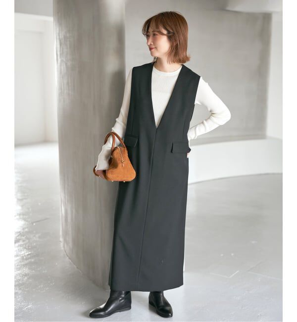 Spick and Span「《WEB限定 / 追加》ダブルクロスVネックワンピース」|ワンピース|