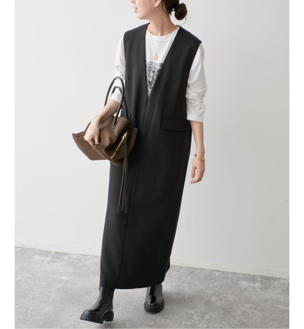 Spick and Span「《WEB限定 / 追加》ダブルクロスVネックワンピース」|ワンピース|