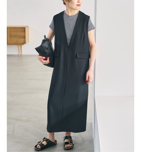 Spick and Span「《WEB限定 / 追加》ダブルクロスVネックワンピース」|ワンピース|