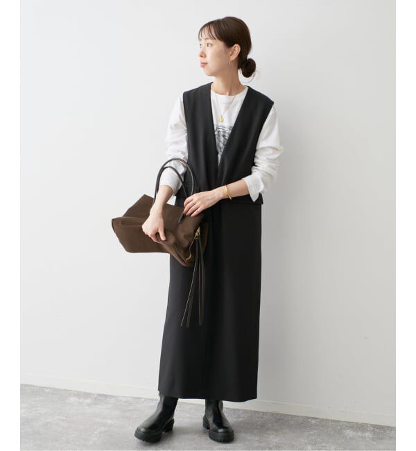 Spick and Span「《WEB限定 / 追加》ダブルクロスVネックワンピース」|ワンピース|