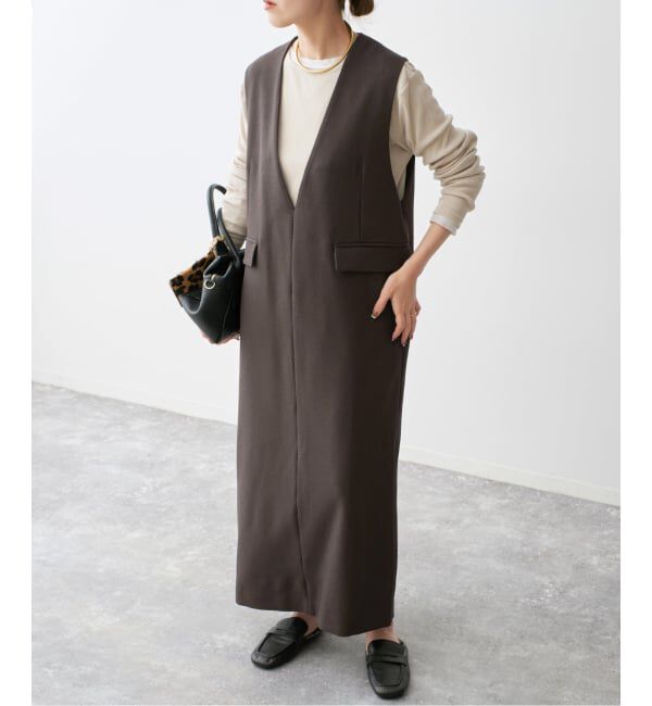 Spick and Span「《WEB限定 / 追加》ダブルクロスVネックワンピース」|ワンピース|