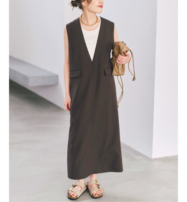Spick and Span「《WEB限定 / 追加》ダブルクロスVネックワンピース」|ワンピース|