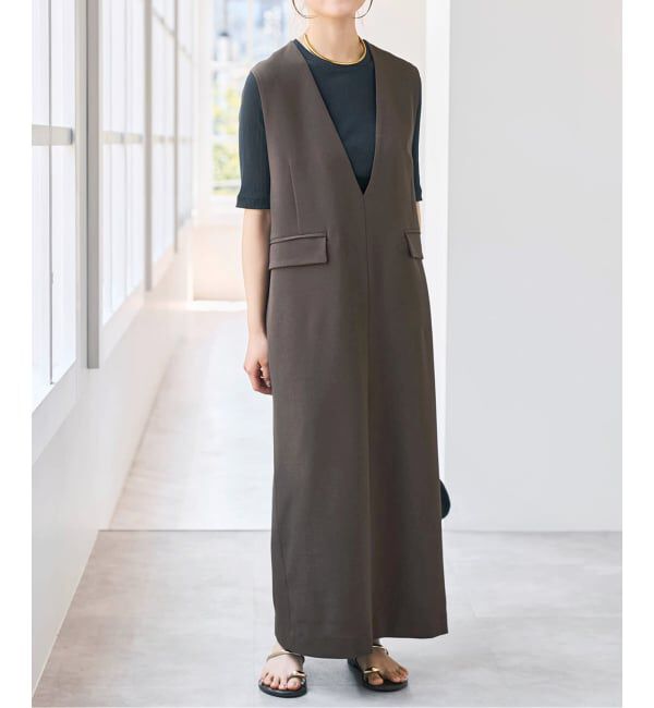 Spick and Span「《WEB限定 / 追加》ダブルクロスVネックワンピース」|ワンピース|