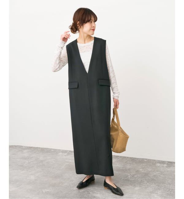 Spick and Span「《WEB限定 / 追加》ダブルクロスVネックワンピース」|ワンピース|