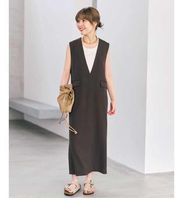 Spick and Span「《WEB限定 / 追加》ダブルクロスVネックワンピース」|ワンピース|