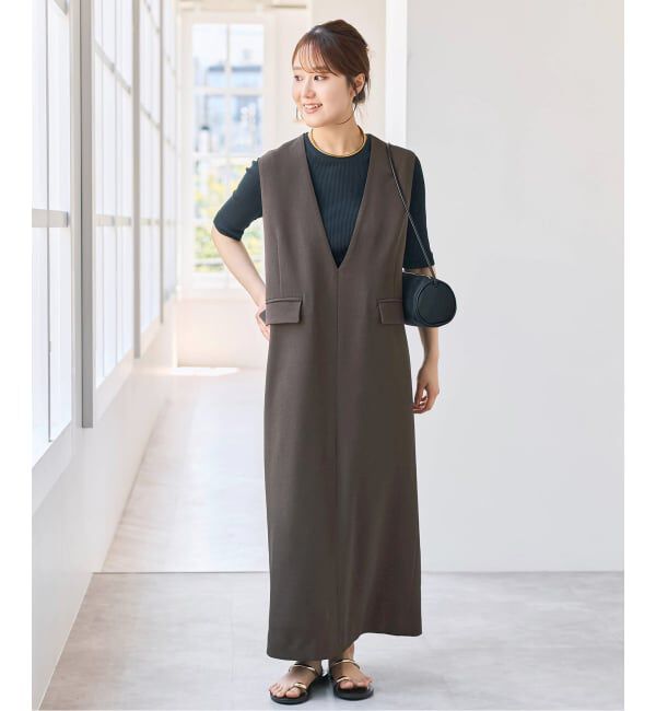 Spick and Span「《WEB限定 / 追加》ダブルクロスVネックワンピース」|ワンピース|