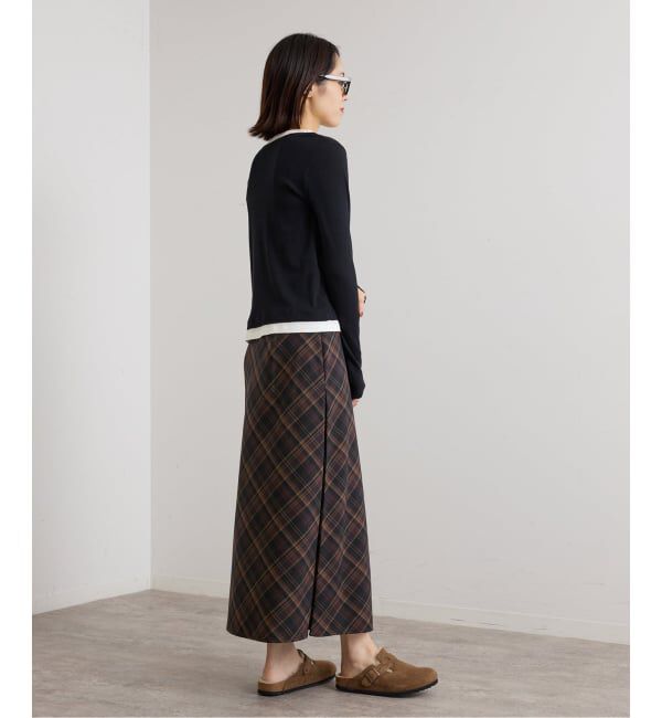 U by SPICK&SPAN「トロチェックセミフレアスカート」|スカート|