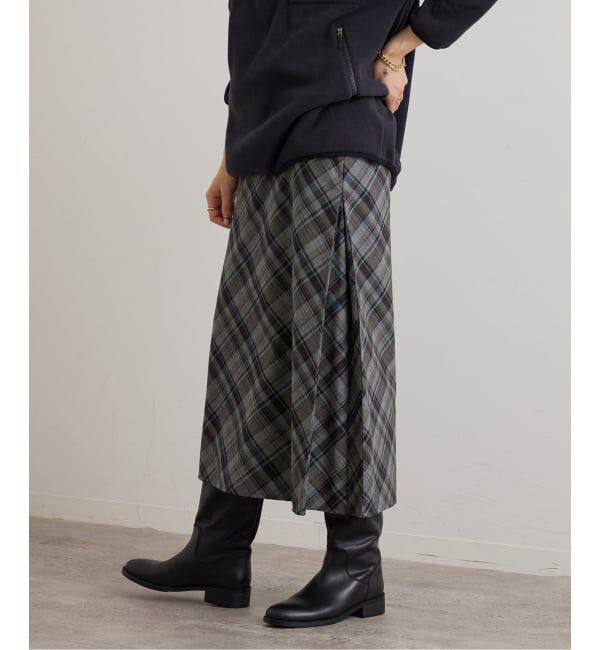 U by SPICK&SPAN「トロチェックセミフレアスカート」|スカート|