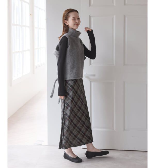 U by SPICK&SPAN「トロチェックセミフレアスカート」|スカート|