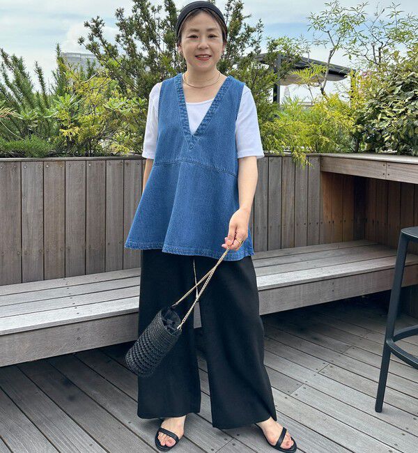 Rie Miller「【RM denim】ペプラムジレデニムブラウス」|シャツ・ブラウス|