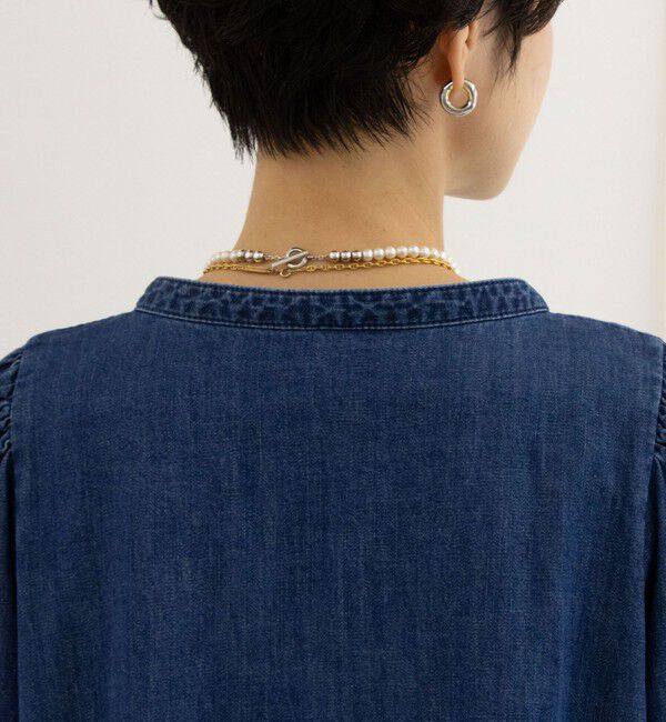Rie Miller「【RM denim】ビッグカラー2WAYデニムブラウス」|シャツ・ブラウス|