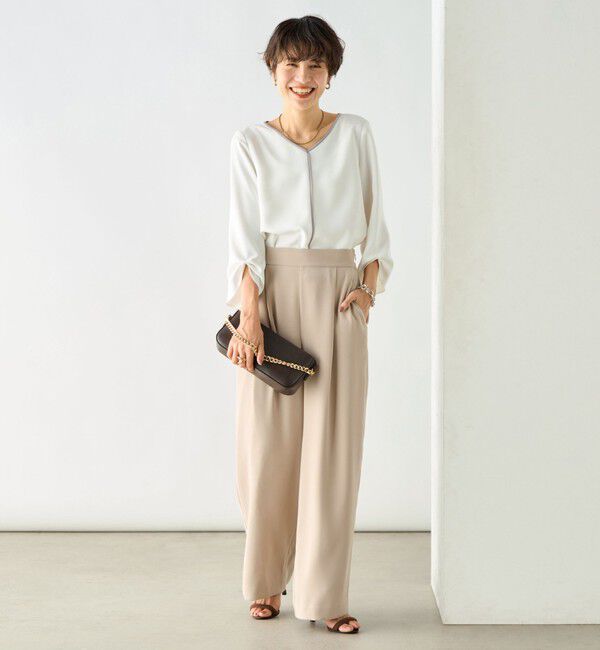 NOLLEY'S「《セットアップ対応》ウォッシャブルダブルクロスワイドパンツ」|その他|