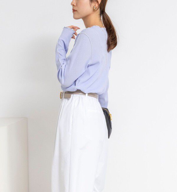 NOLLEY'S「ウォッシャブルドライテレコメロー配色プルオーバー」|Tシャツ・カットソー|