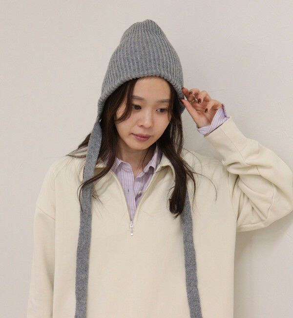 fredy emue「リボンニットワッチ」|ニット帽|グレー