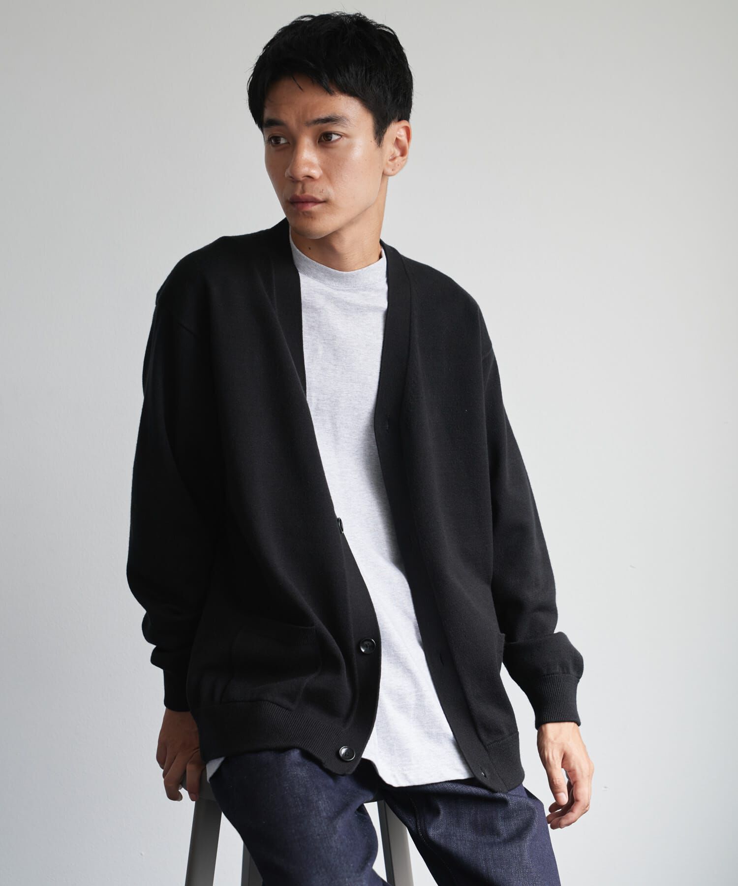 URBAN RESEARCH DOORS「『XLｻｲｽﾞ/WEB限定/仁村紗和さん着用』『UR TECH 200日ﾆｯﾄ』Vﾈｯｸｶｰ」|カーディガン|
