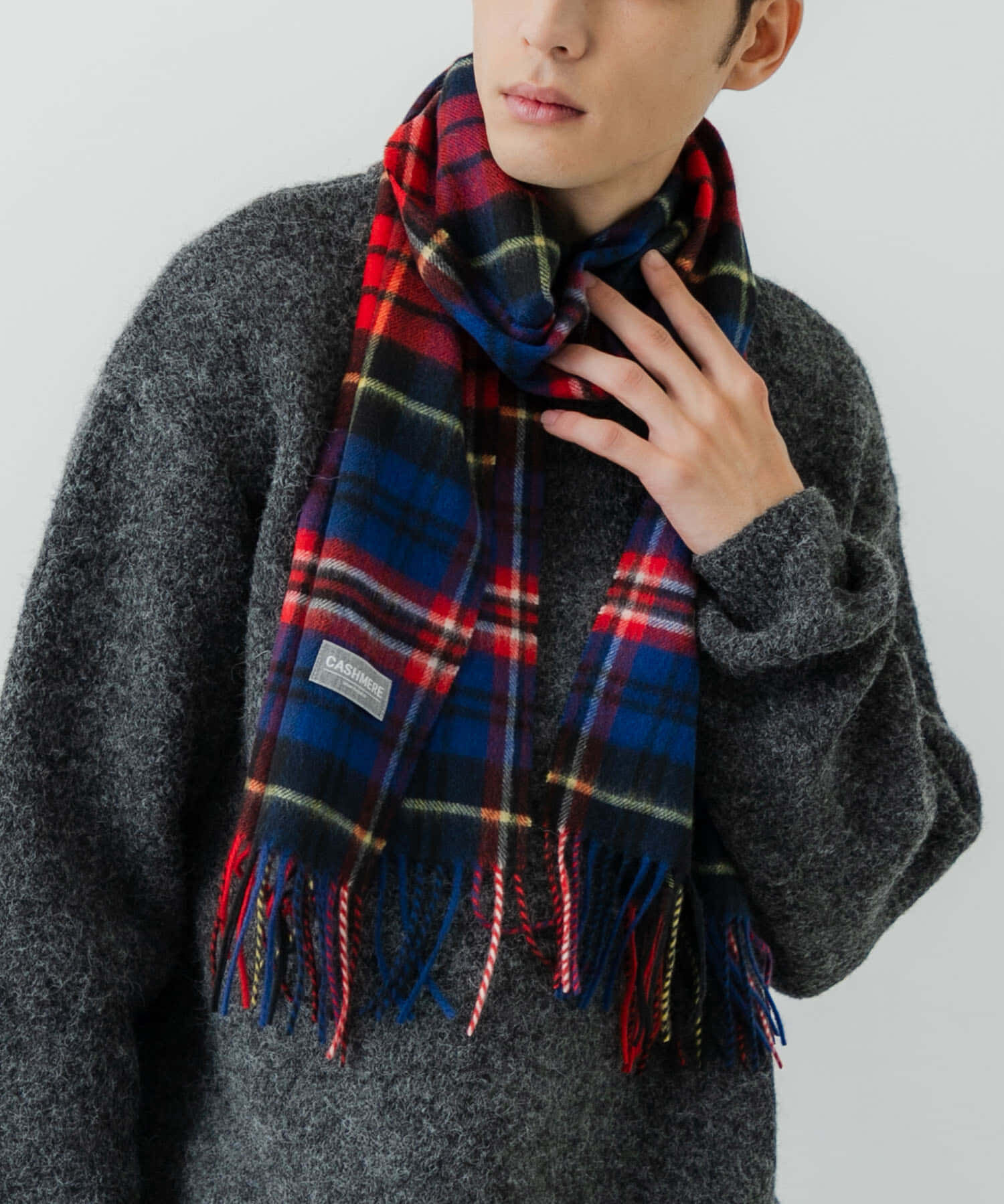 URBAN RESEARCH「チェックカシミヤマフラー」|マフラー|レッド系その他