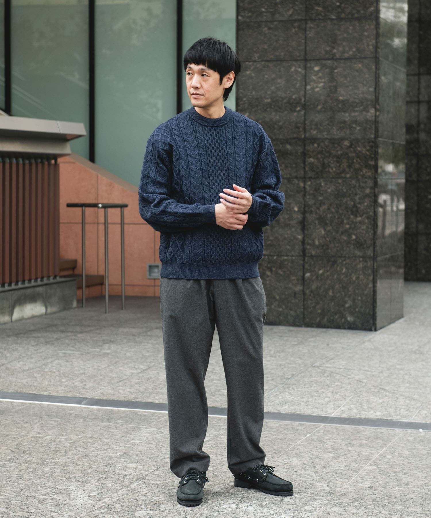 URBAN RESEARCH DOORS「アランニットクルーネックプルオーバー」|ニット・セーター|
