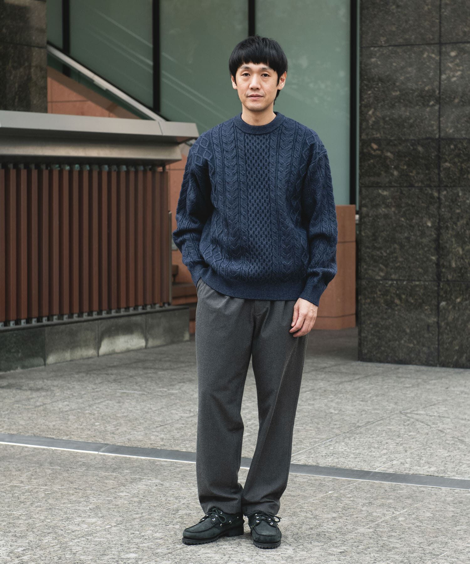 URBAN RESEARCH DOORS「アランニットクルーネックプルオーバー」|ニット・セーター|