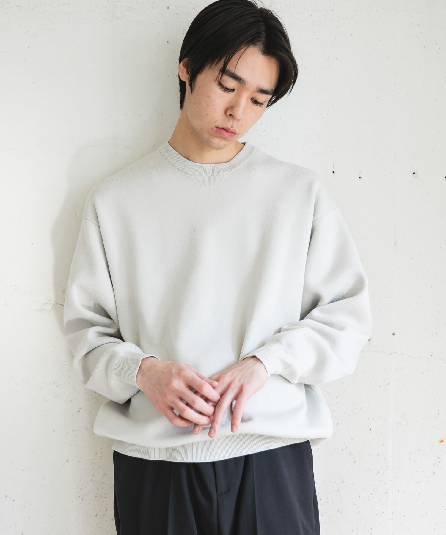 URBAN RESEARCH DOORS「『UR TECH Renew Knit』クルーネックプルオーバー」|ニット・セーター|