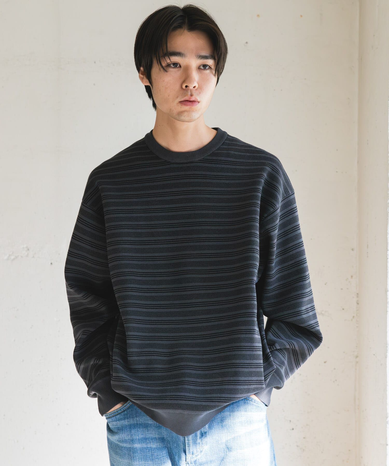 URBAN RESEARCH DOORS「『UR TECH Renew Knit』クルーネックプルオーバー」|ニット・セーター|