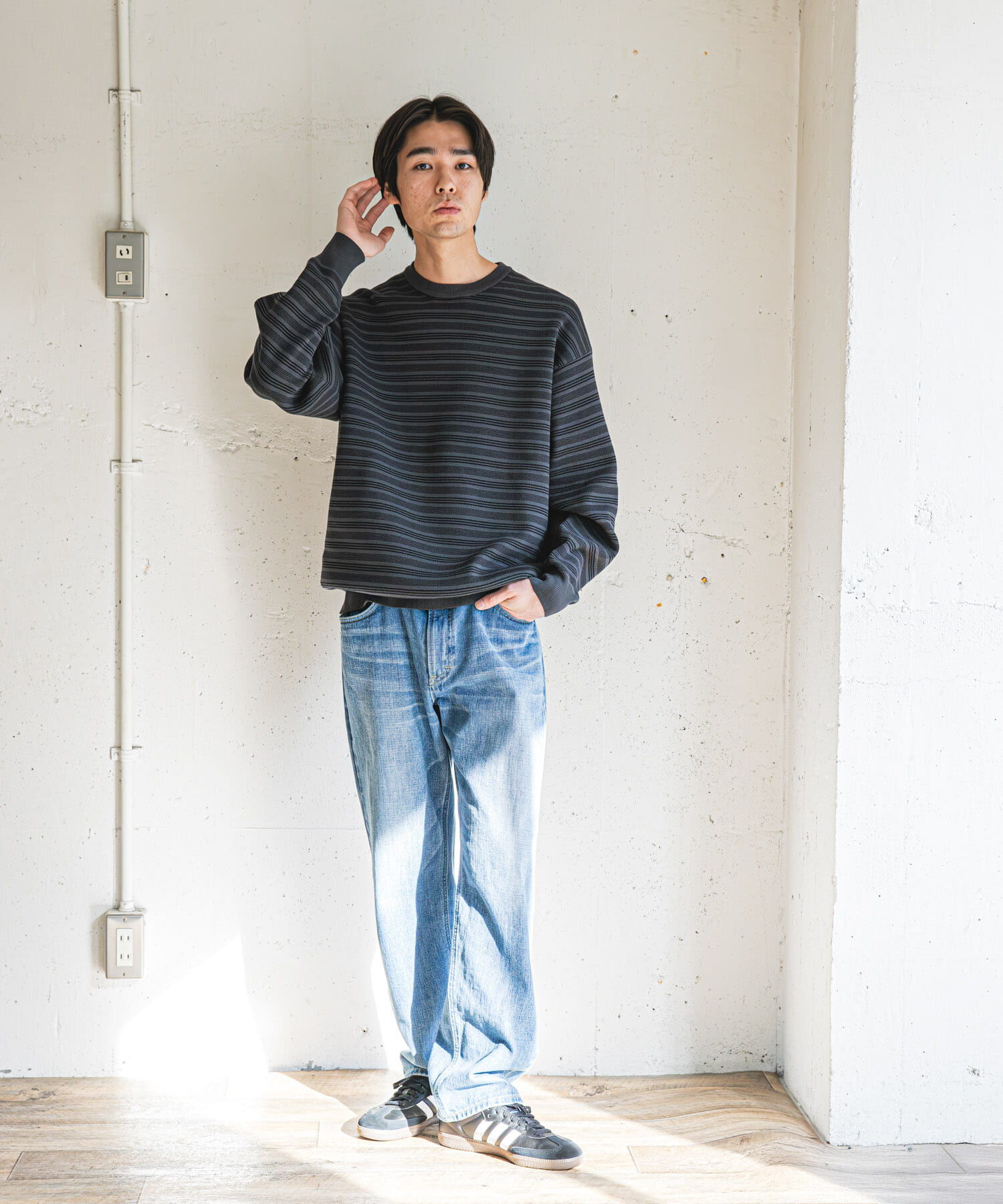 URBAN RESEARCH DOORS「『UR TECH Renew Knit』クルーネックプルオーバー」|ニット・セーター|