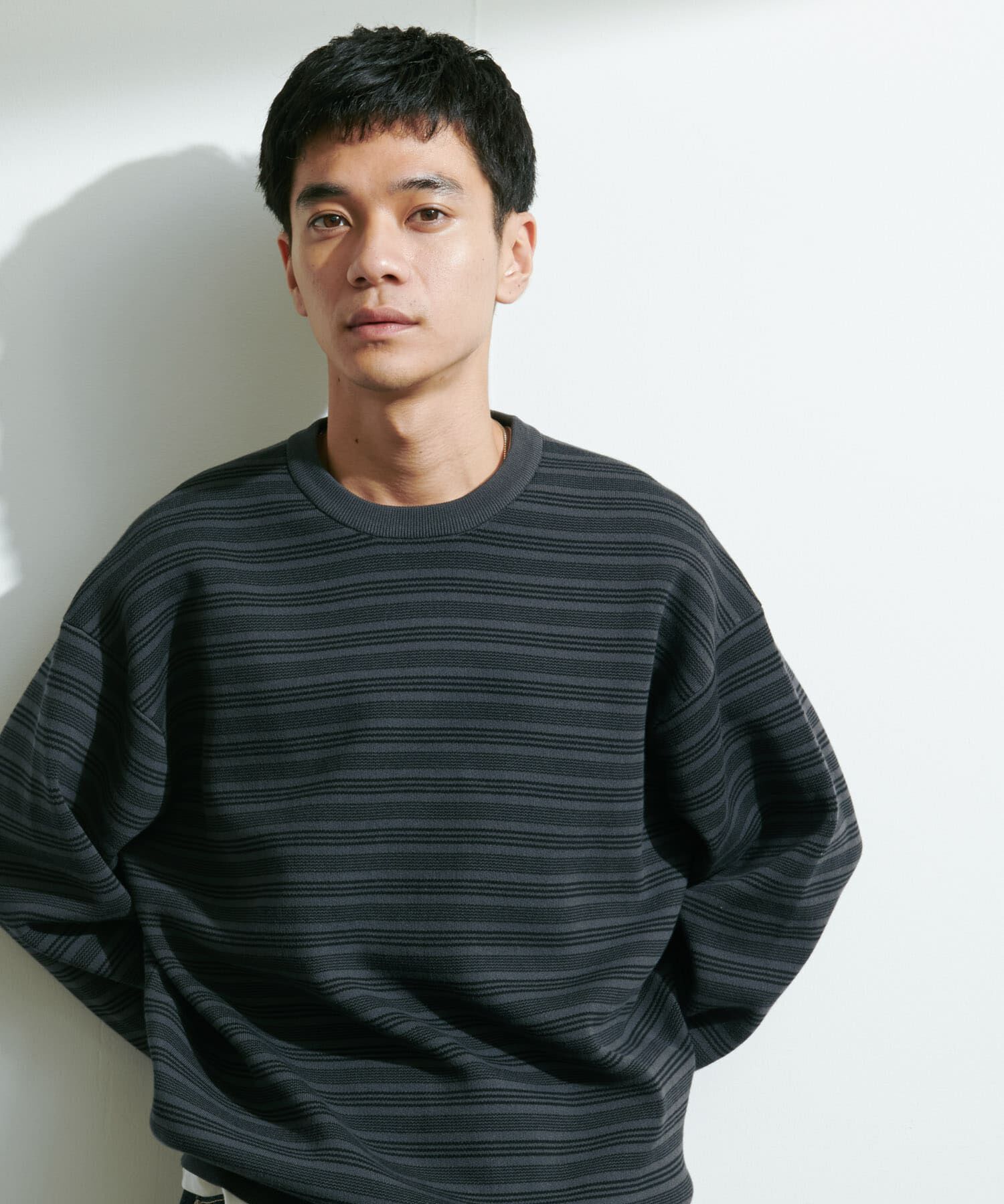 URBAN RESEARCH DOORS「『UR TECH Renew Knit』クルーネックプルオーバー」|ニット・セーター|