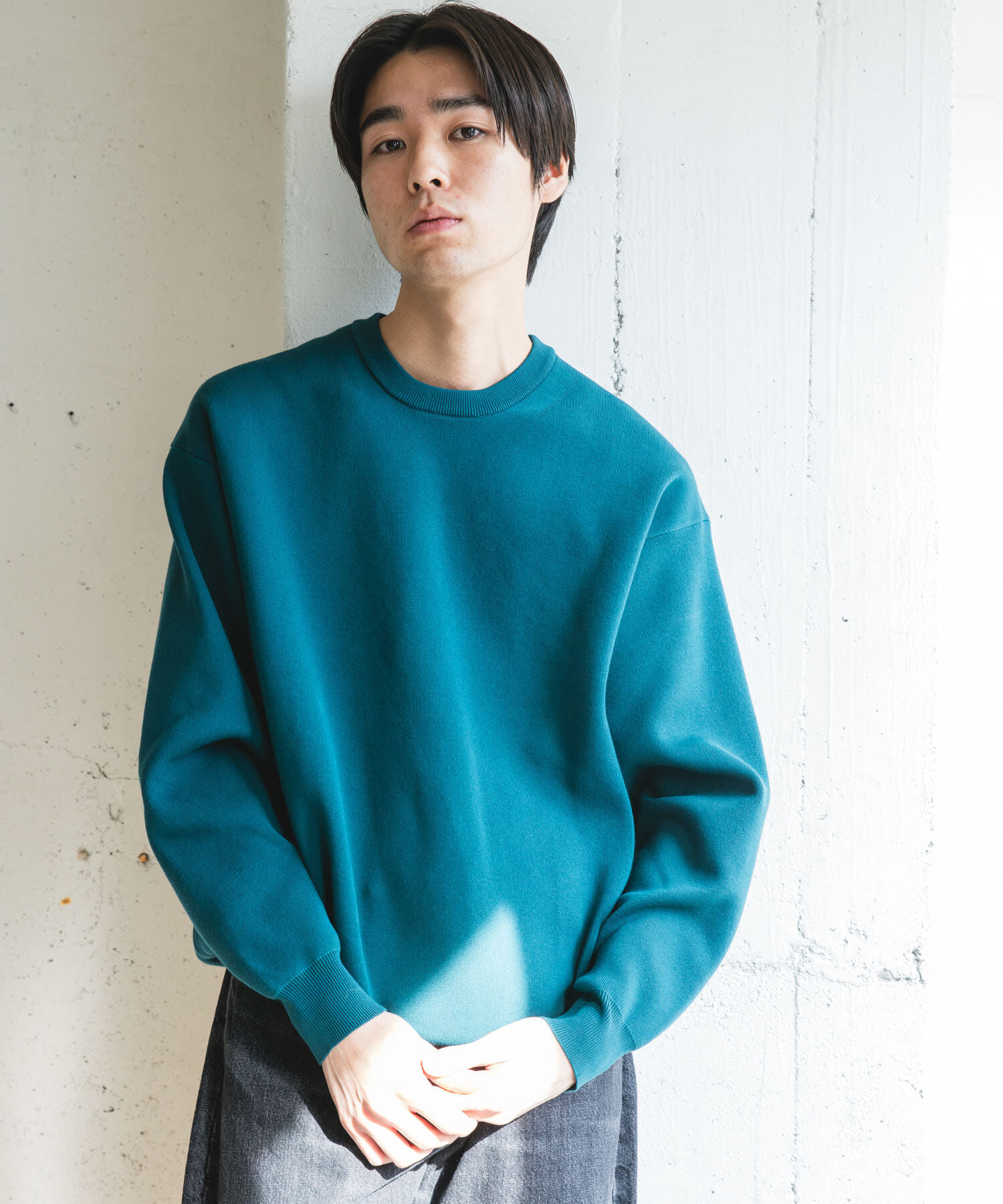 URBAN RESEARCH DOORS「『UR TECH Renew Knit』クルーネックプルオーバー」|ニット・セーター|