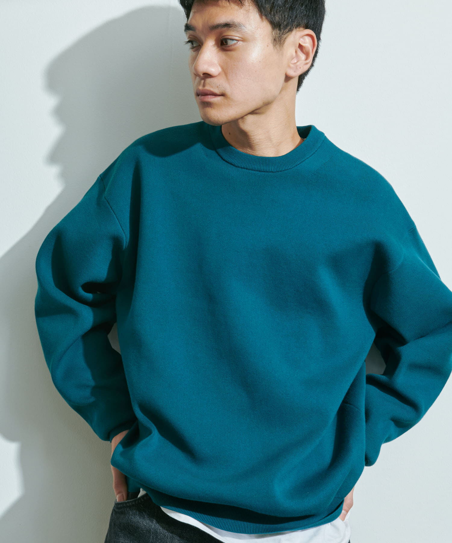 URBAN RESEARCH DOORS「『UR TECH Renew Knit』クルーネックプルオーバー」|ニット・セーター|