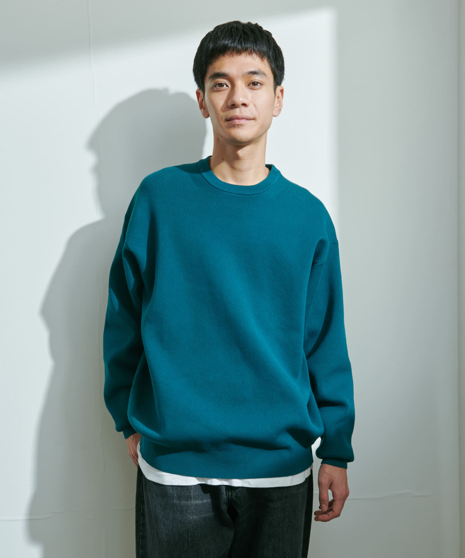 URBAN RESEARCH DOORS「『UR TECH Renew Knit』クルーネックプルオーバー」|ニット・セーター|