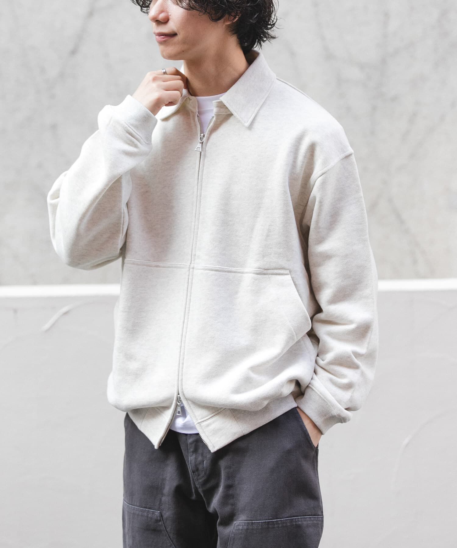 URBAN RESEARCH DOORS「FORK&SPOON　ジップスウェットカーディガン」|カーディガン|
