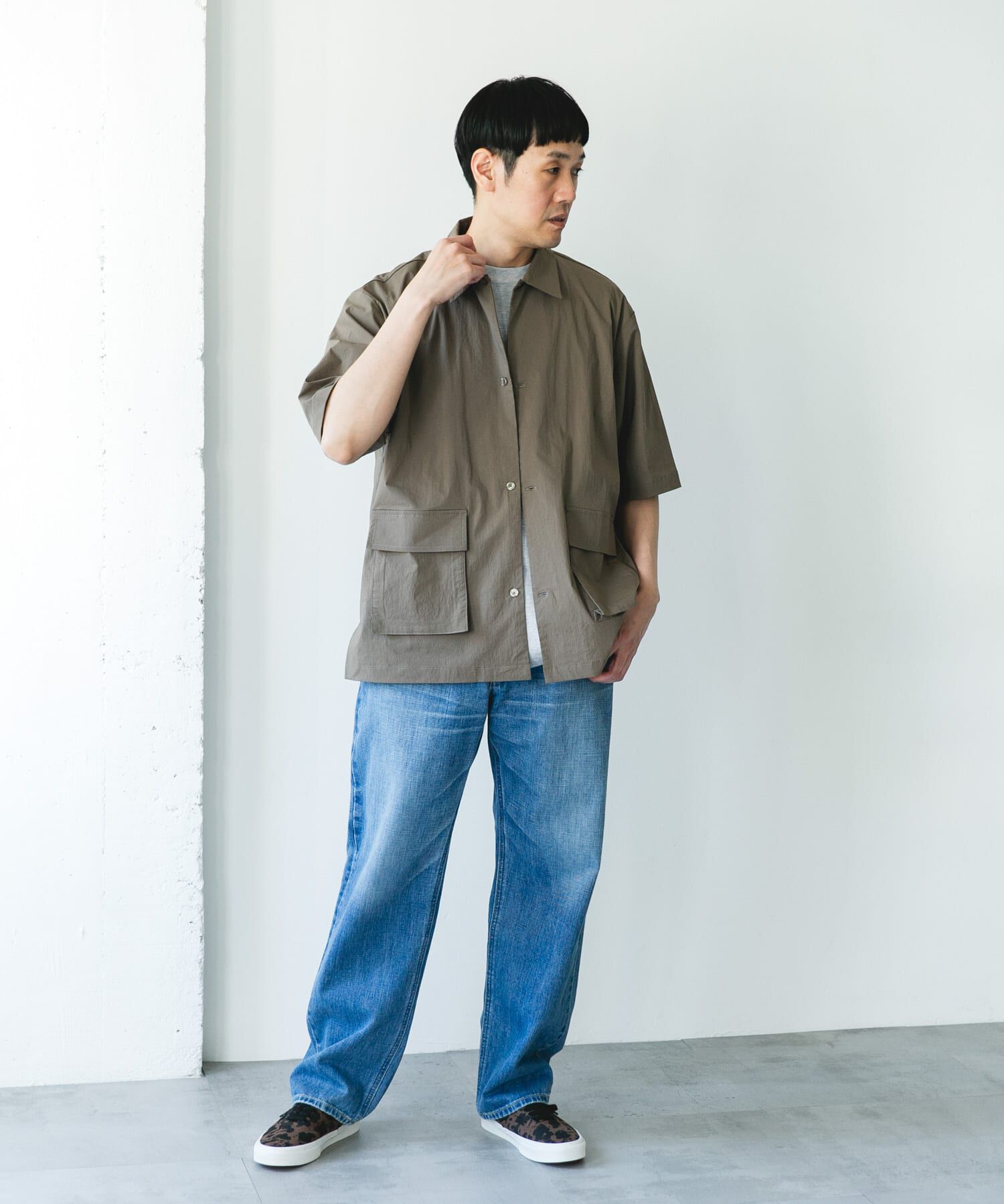 URBAN RESEARCH DOORS「『UVｶｯﾄ/接触冷感/吸水速乾』ｽﾄﾚｯﾁｸﾛｽ ﾋﾞｯｸﾞﾎﾟｹｯﾄ  」|シャツ・ブラウス|