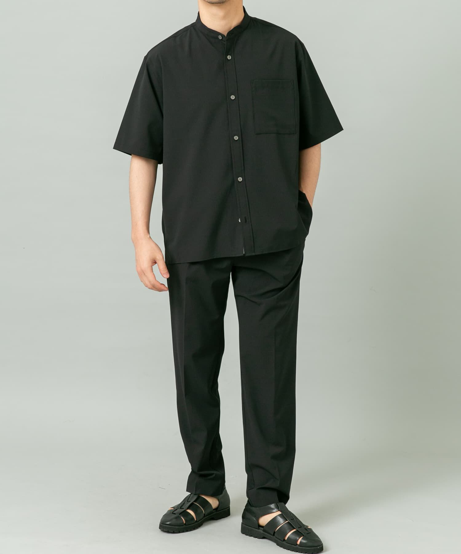 URBAN RESEARCH ROSSO「『WEB限定』『XLサイズあり』『吸水速乾』Air Stretch バンドカラーシャツ」|シャツ・ブラウス|