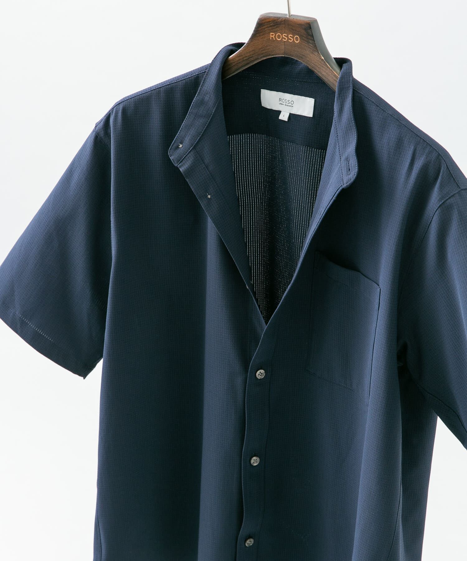 URBAN RESEARCH ROSSO「『WEB限定』『XLサイズあり』『吸水速乾』Air Stretch バンドカラーシャツ」|シャツ・ブラウス|