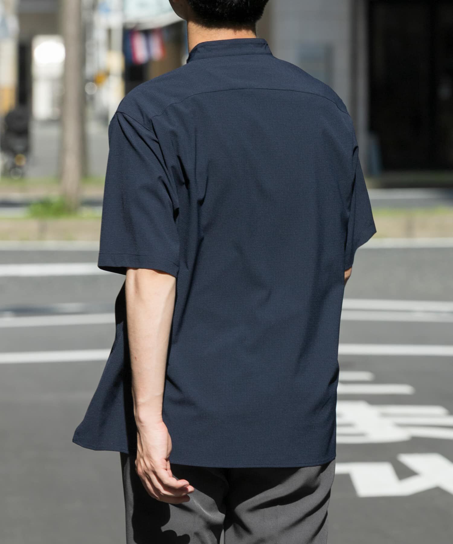 URBAN RESEARCH ROSSO「『WEB限定』『XLサイズあり』『吸水速乾』Air Stretch バンドカラーシャツ」|シャツ・ブラウス|