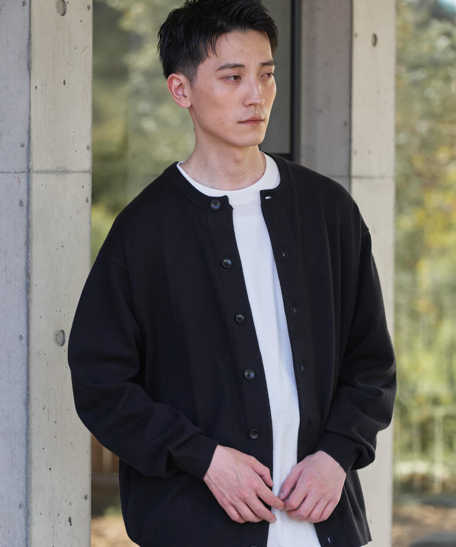 URBAN RESEARCH DOORS「『XLサイズ/WEB限定』『UR TECH』 200日 クルーネックカーディガン 26AW」|カーディガン|