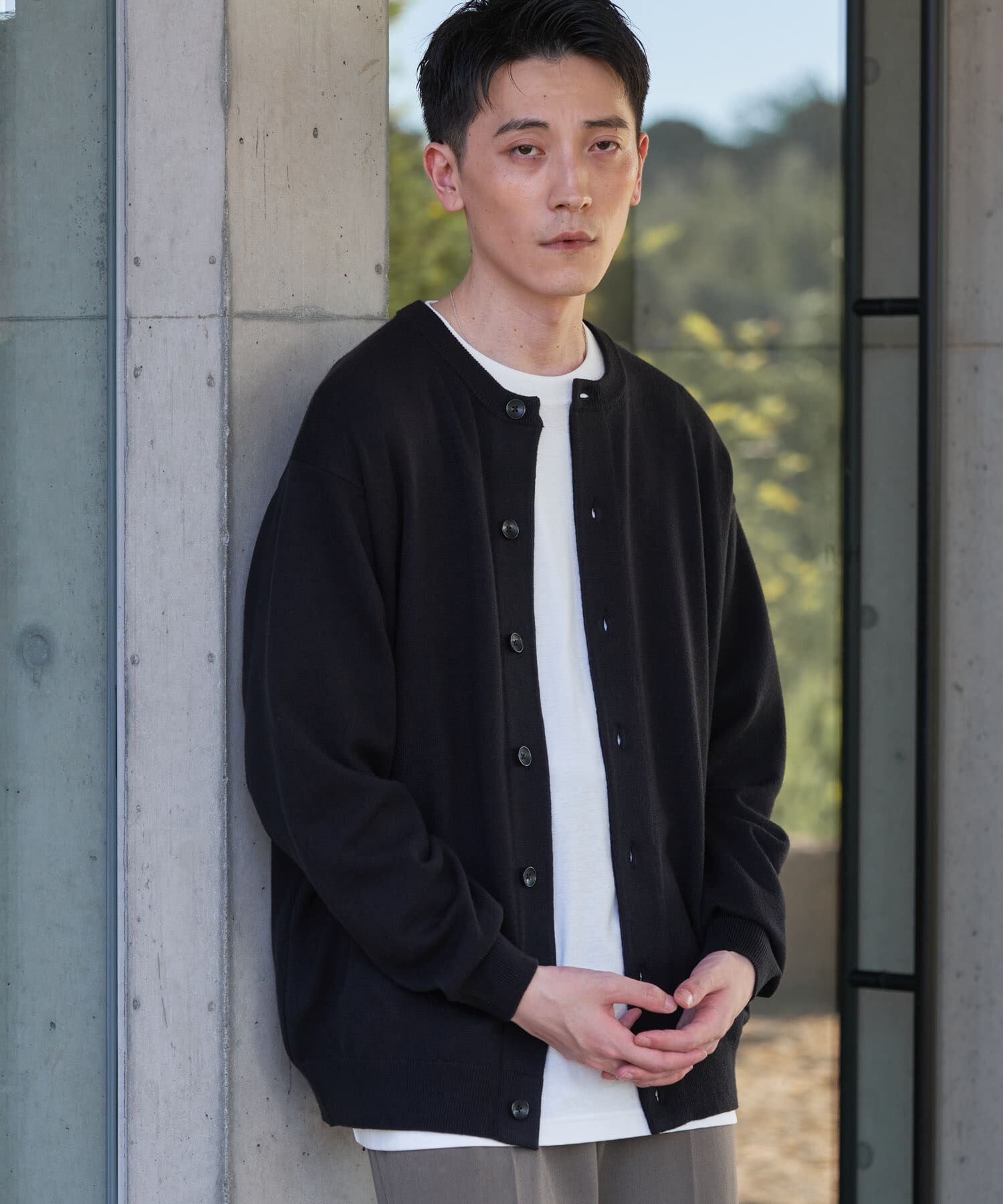 URBAN RESEARCH DOORS「『XLサイズ/WEB限定』『UR TECH』 200日 クルーネックカーディガン 26AW」|カーディガン|