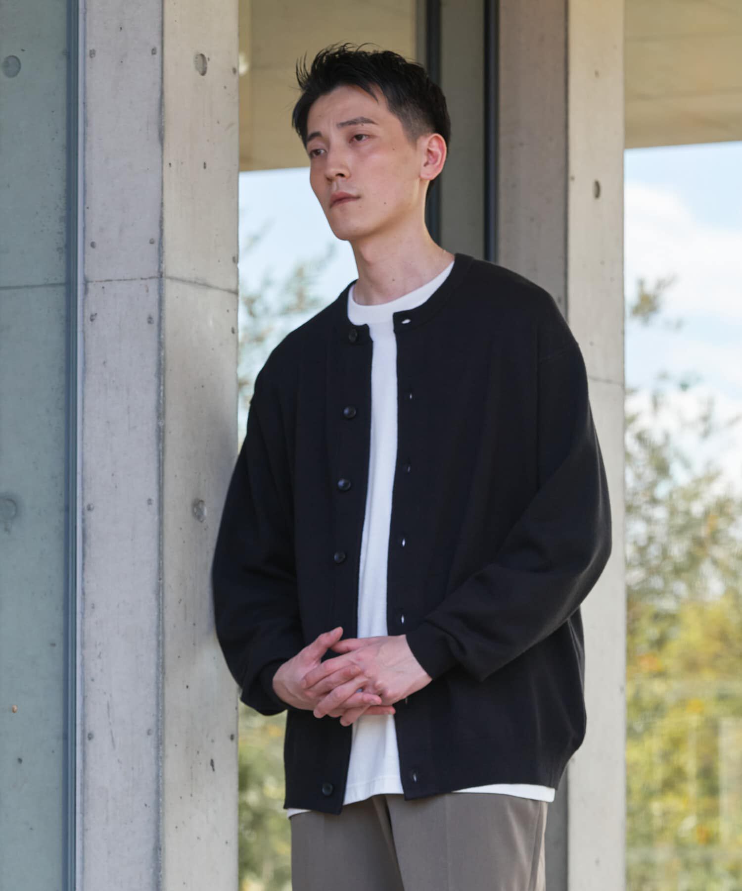 URBAN RESEARCH DOORS「『XLサイズ/WEB限定』『UR TECH』 200日 クルーネックカーディガン 26AW」|カーディガン|