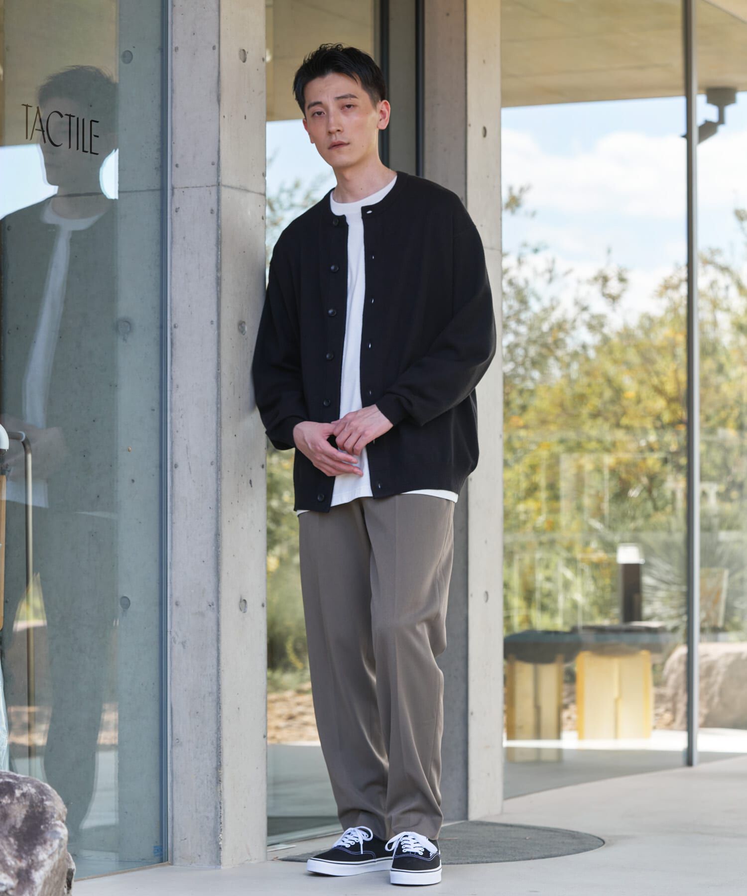 URBAN RESEARCH DOORS「『XLサイズ/WEB限定』『UR TECH』 200日 クルーネックカーディガン 26AW」|カーディガン|
