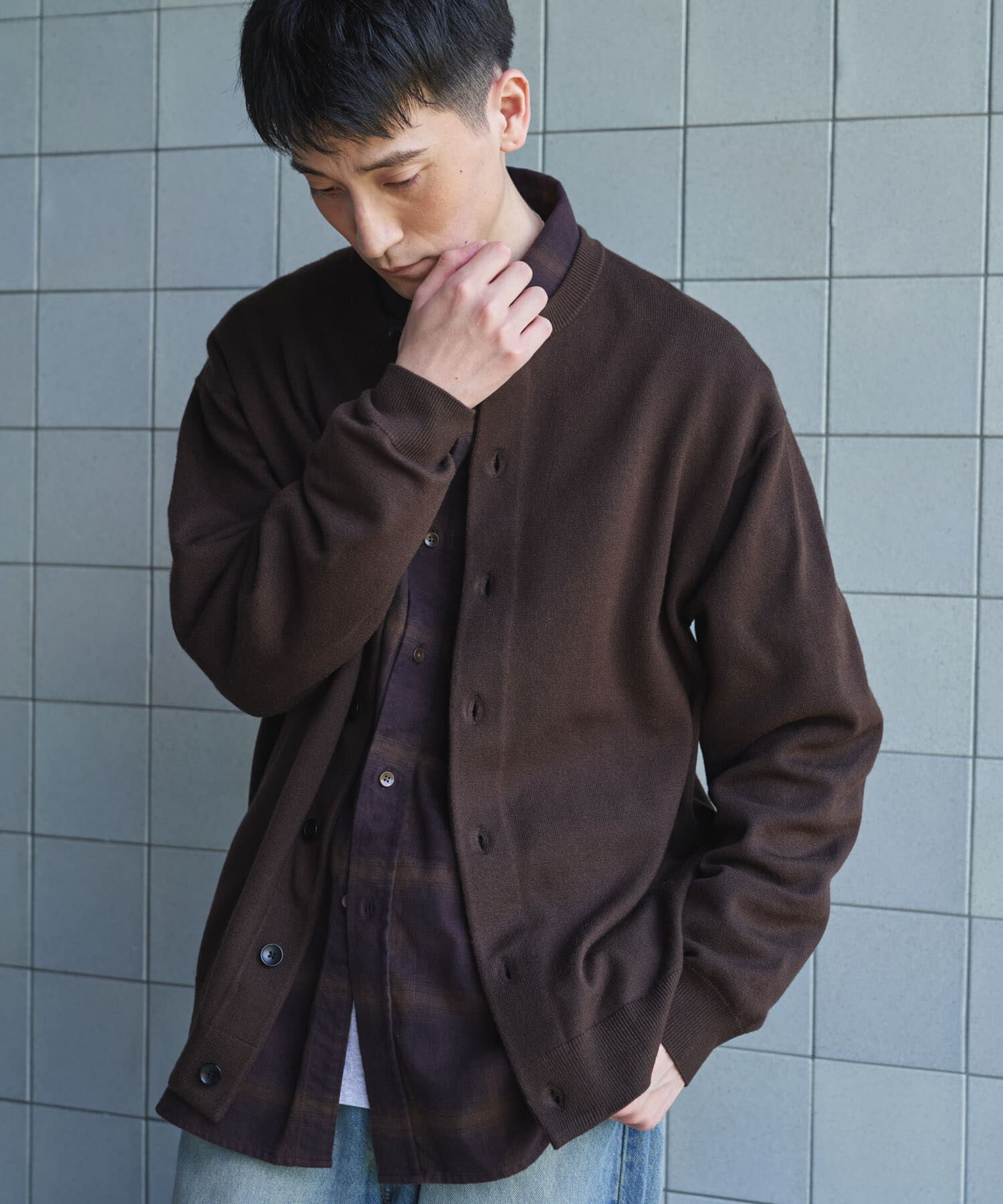 URBAN RESEARCH DOORS「『XLサイズ/WEB限定』『UR TECH』 200日 クルーネックカーディガン 26AW」|カーディガン|