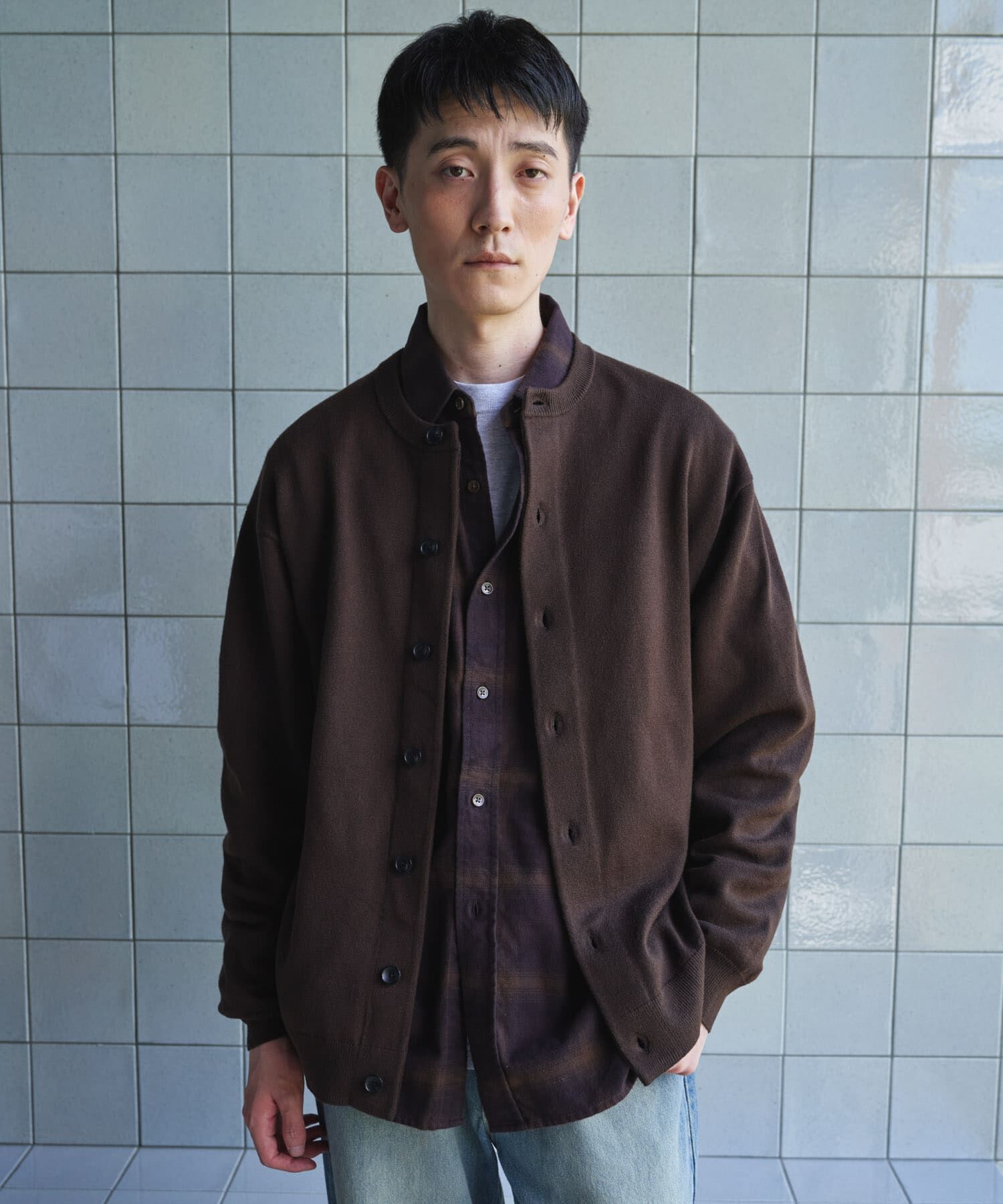 URBAN RESEARCH DOORS「『XLサイズ/WEB限定』『UR TECH』 200日 クルーネックカーディガン 26AW」|カーディガン|