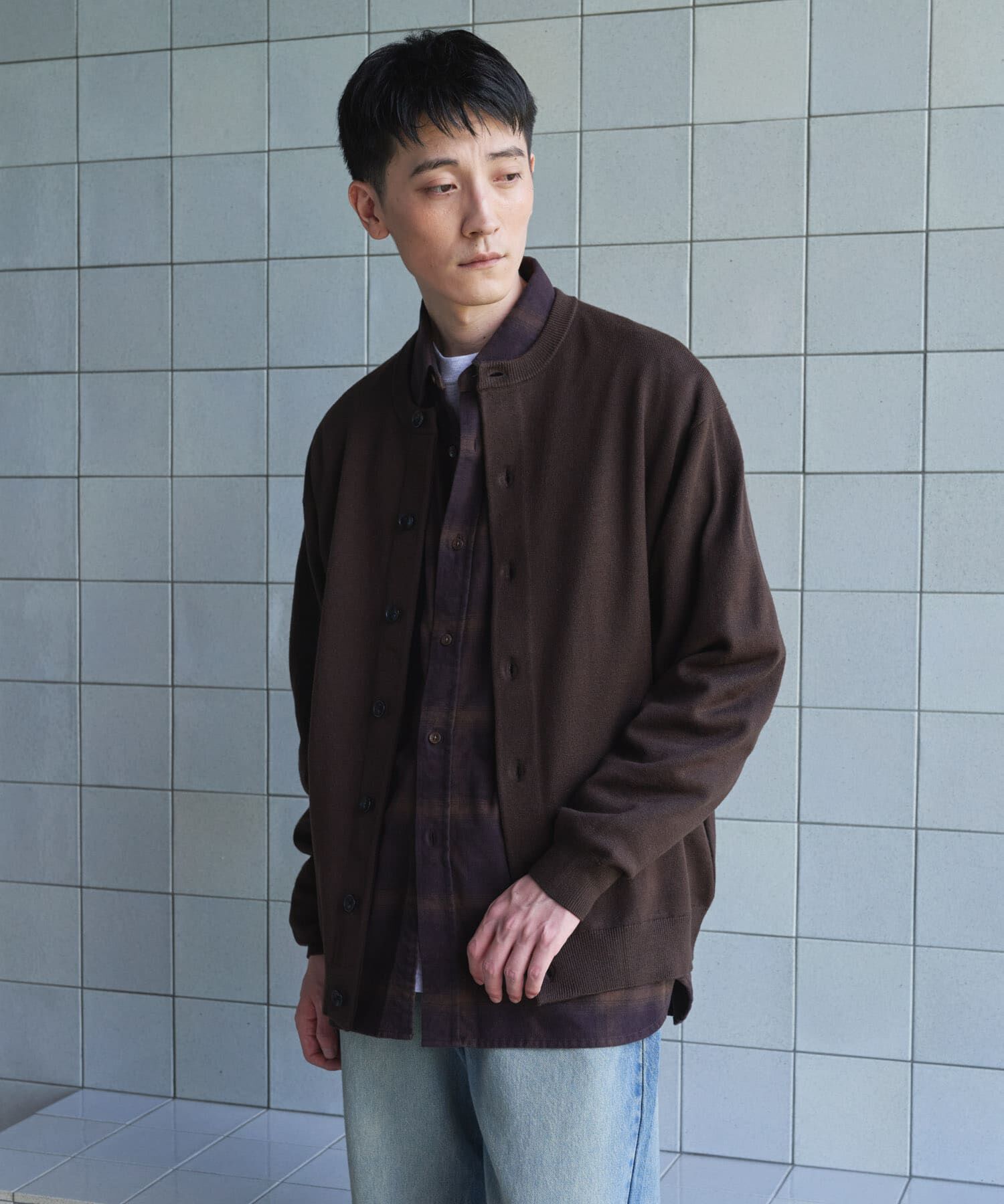 URBAN RESEARCH DOORS「『XLサイズ/WEB限定』『UR TECH』 200日 クルーネックカーディガン 26AW」|カーディガン|
