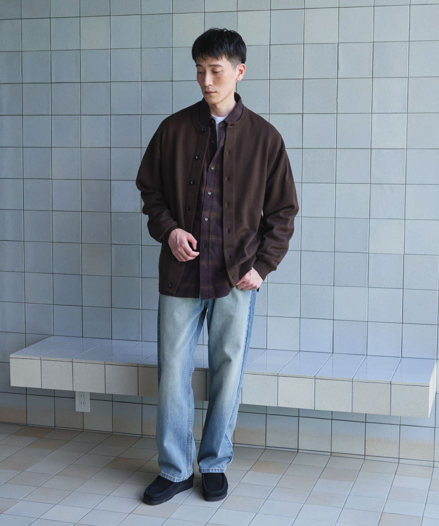 URBAN RESEARCH DOORS「『XLサイズ/WEB限定』『UR TECH』 200日 クルーネックカーディガン 26AW」|カーディガン|