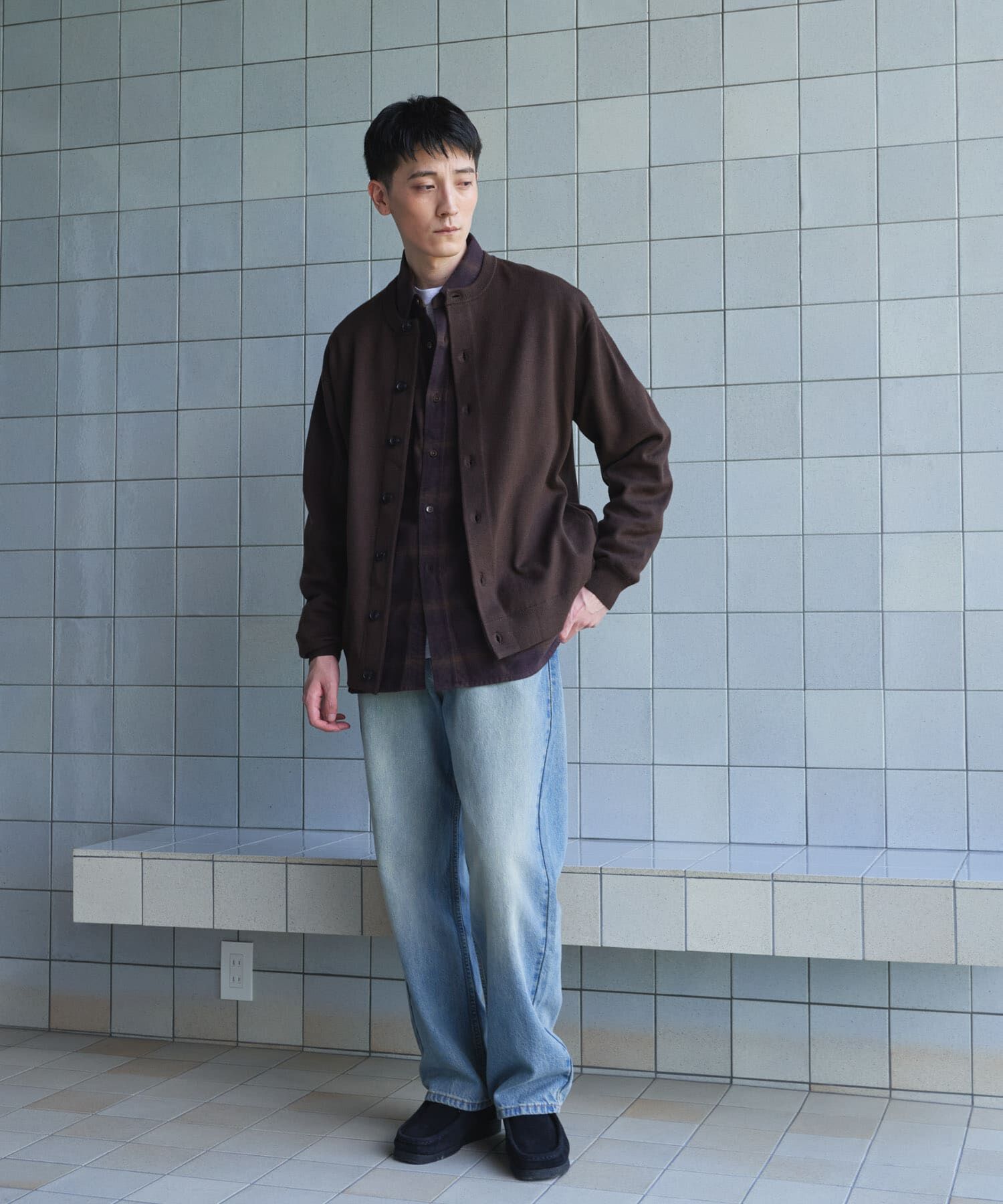 URBAN RESEARCH DOORS「『XLサイズ/WEB限定』『UR TECH』 200日 クルーネックカーディガン 26AW」|カーディガン|