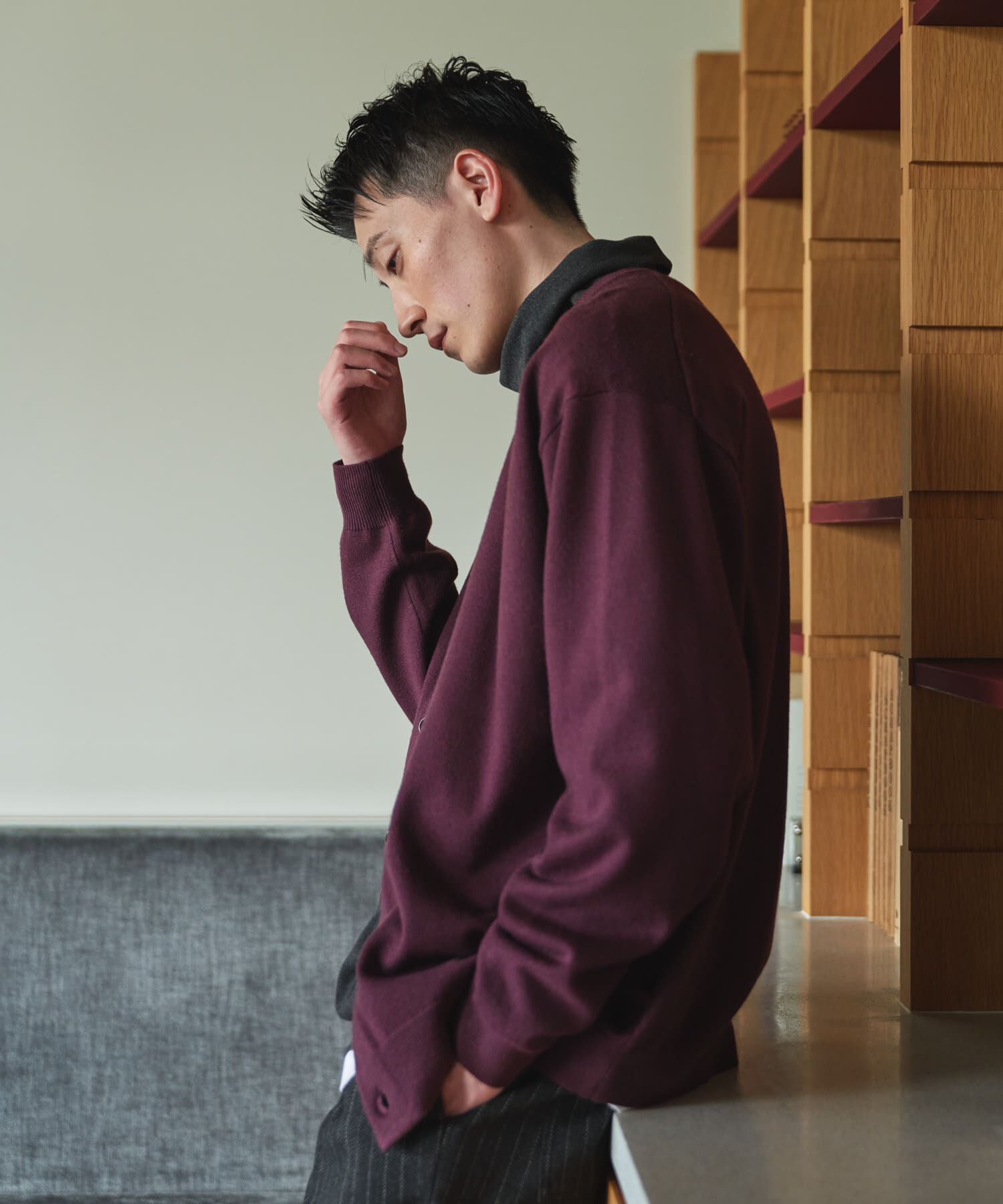 URBAN RESEARCH DOORS「『XLサイズ/WEB限定』『UR TECH』 200日 クルーネックカーディガン 26AW」|カーディガン|
