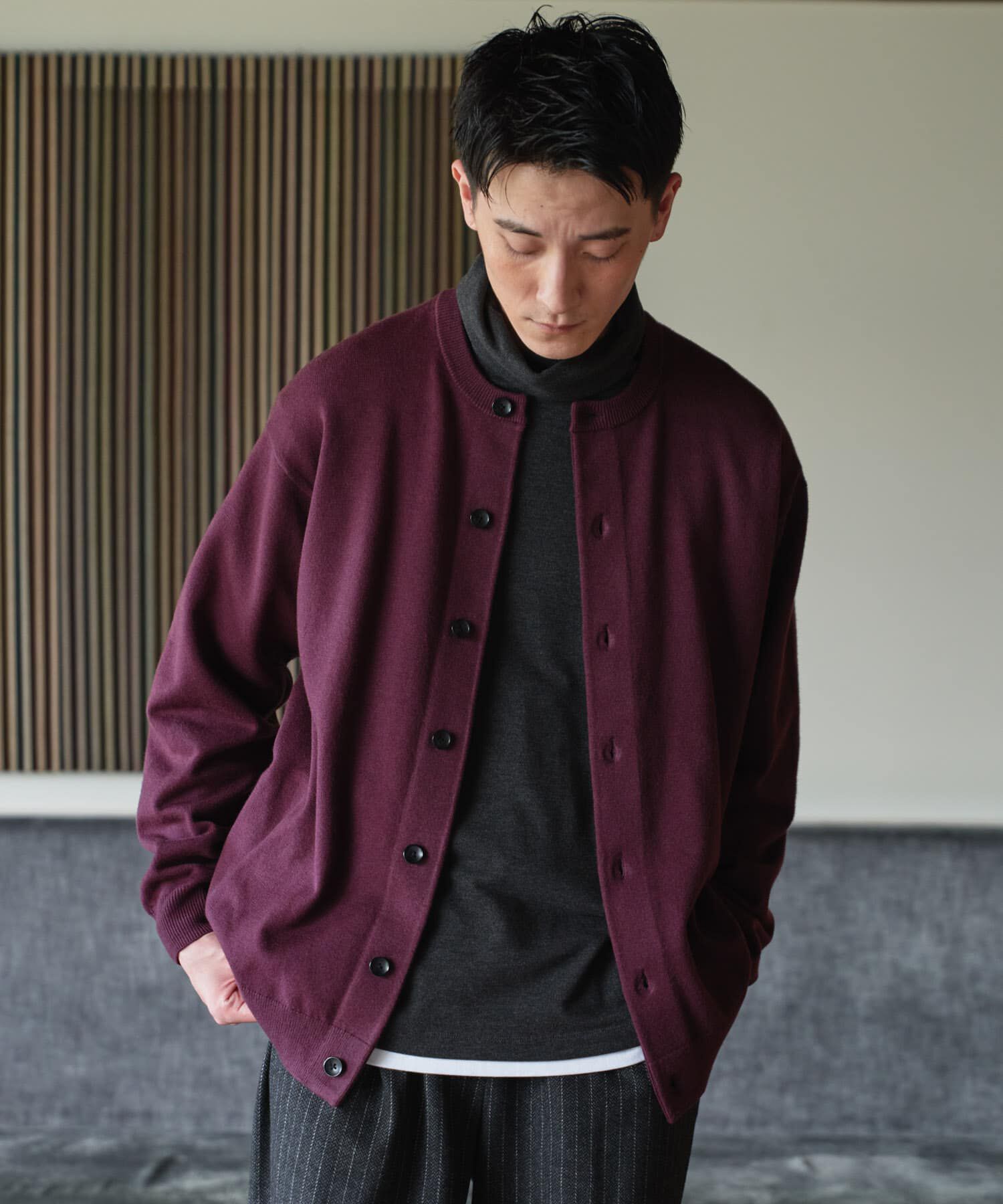 URBAN RESEARCH DOORS「『XLサイズ/WEB限定』『UR TECH』 200日 クルーネックカーディガン 26AW」|カーディガン|