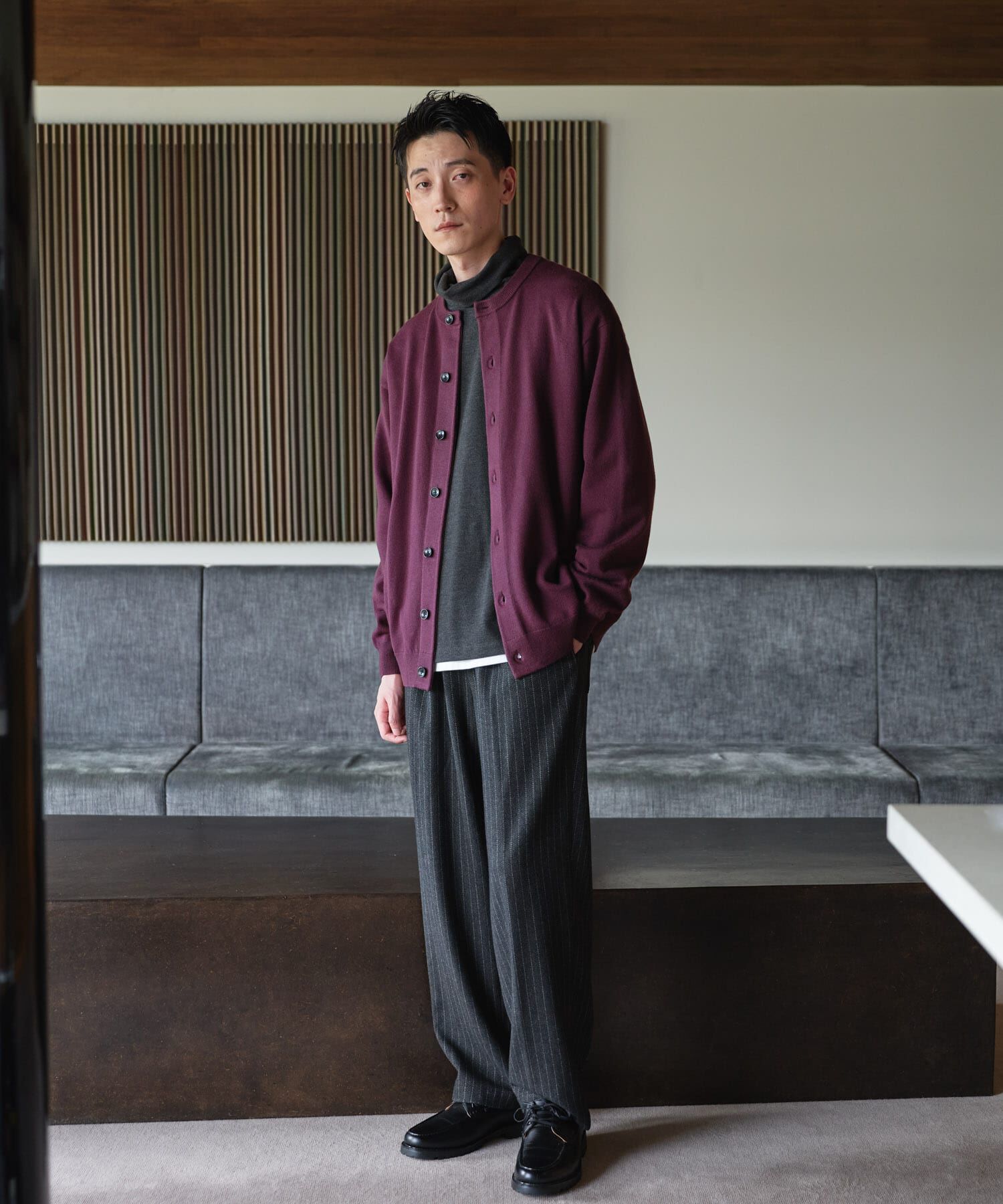 URBAN RESEARCH DOORS「『XLサイズ/WEB限定』『UR TECH』 200日 クルーネックカーディガン 26AW」|カーディガン|