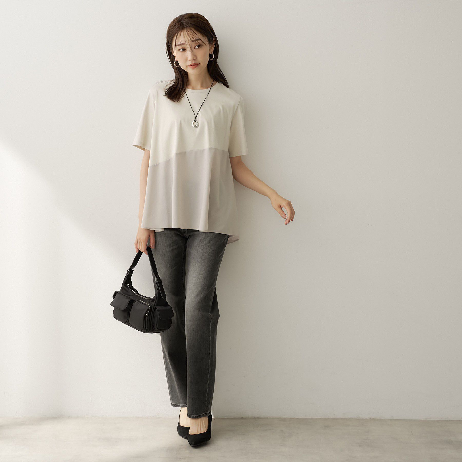 UNTITLED「【Tシャツ】異素材ドッキングプルオーバー」|Tシャツ・カットソー|