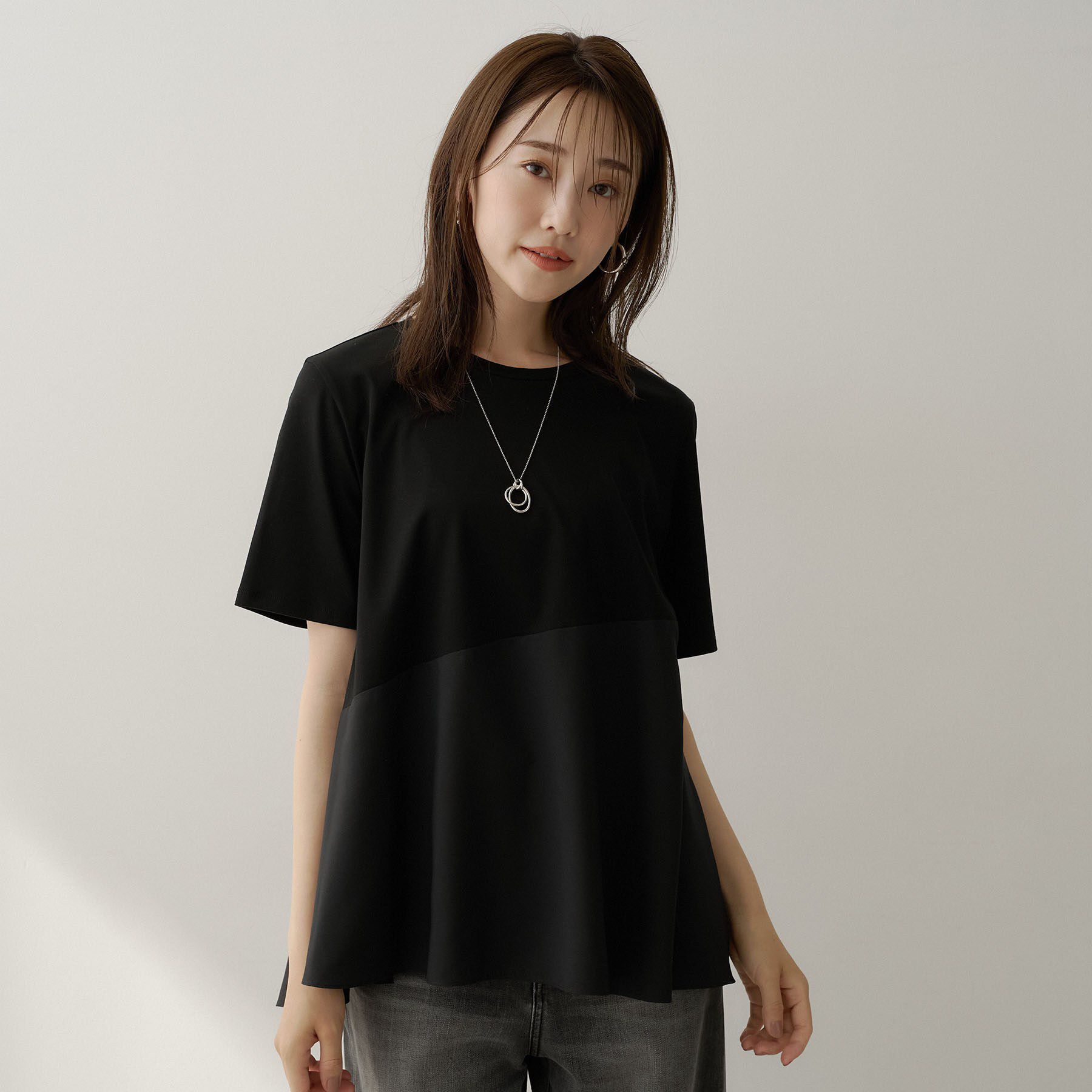 UNTITLED「【Tシャツ】異素材ドッキングプルオーバー」|Tシャツ・カットソー|