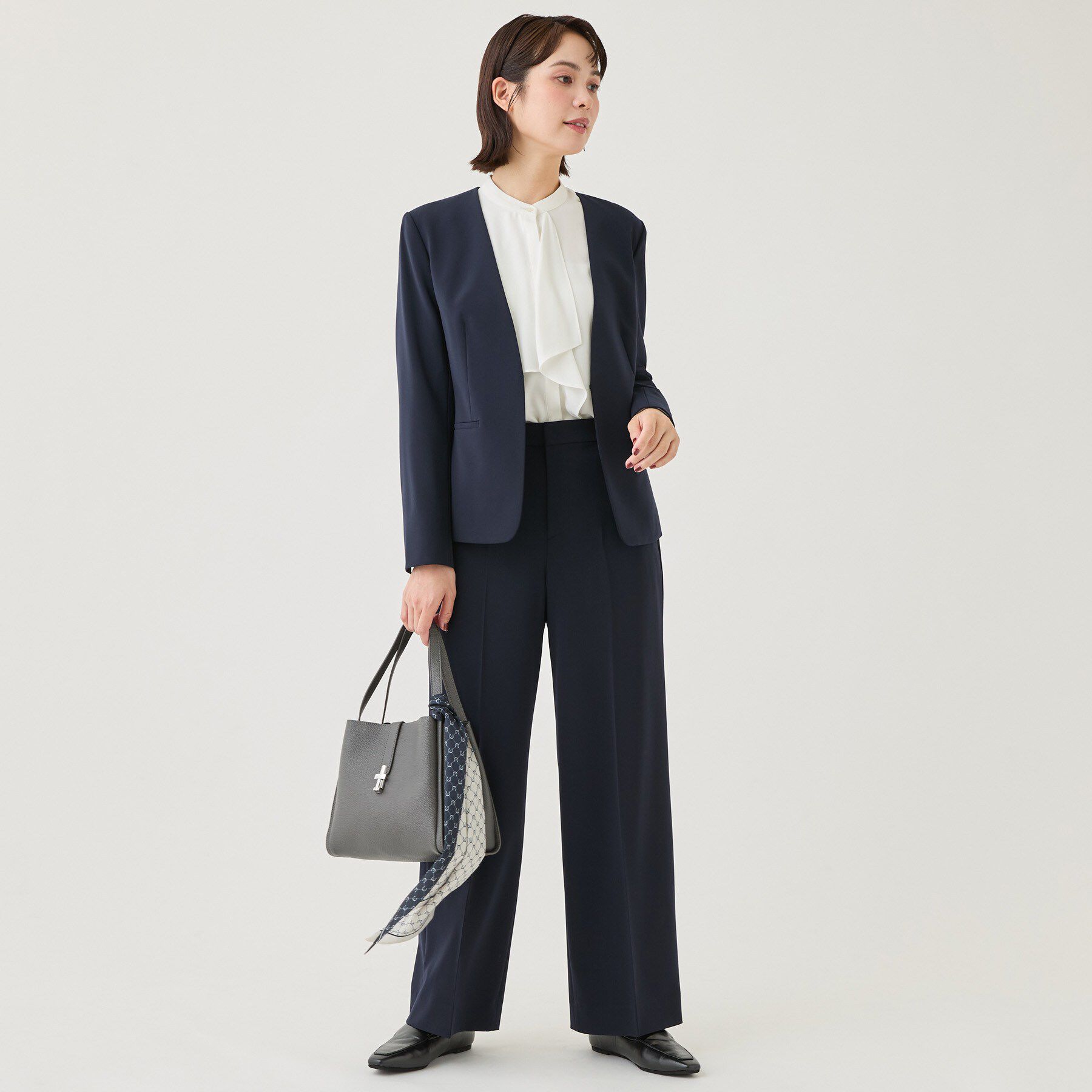 INDIVI「【通勤スーツ／洗える】ストレッチワイドパンツ」|スーツ|