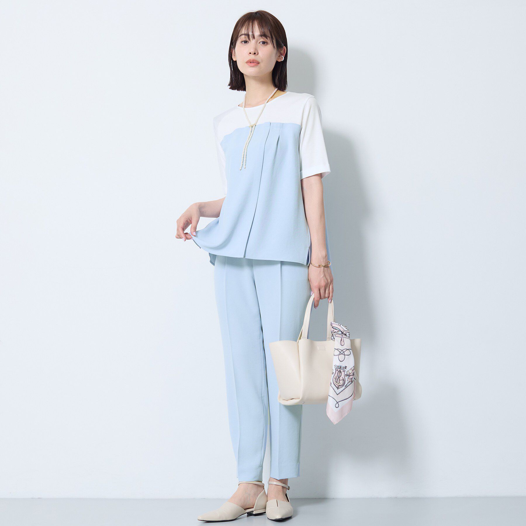 INDIVI「【着る日傘／SETUP可能】ビスチェレイヤード風トップス」|Tシャツ・カットソー|